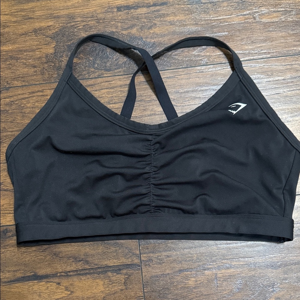 Gymshark Black Sports Bra with Crossback Design